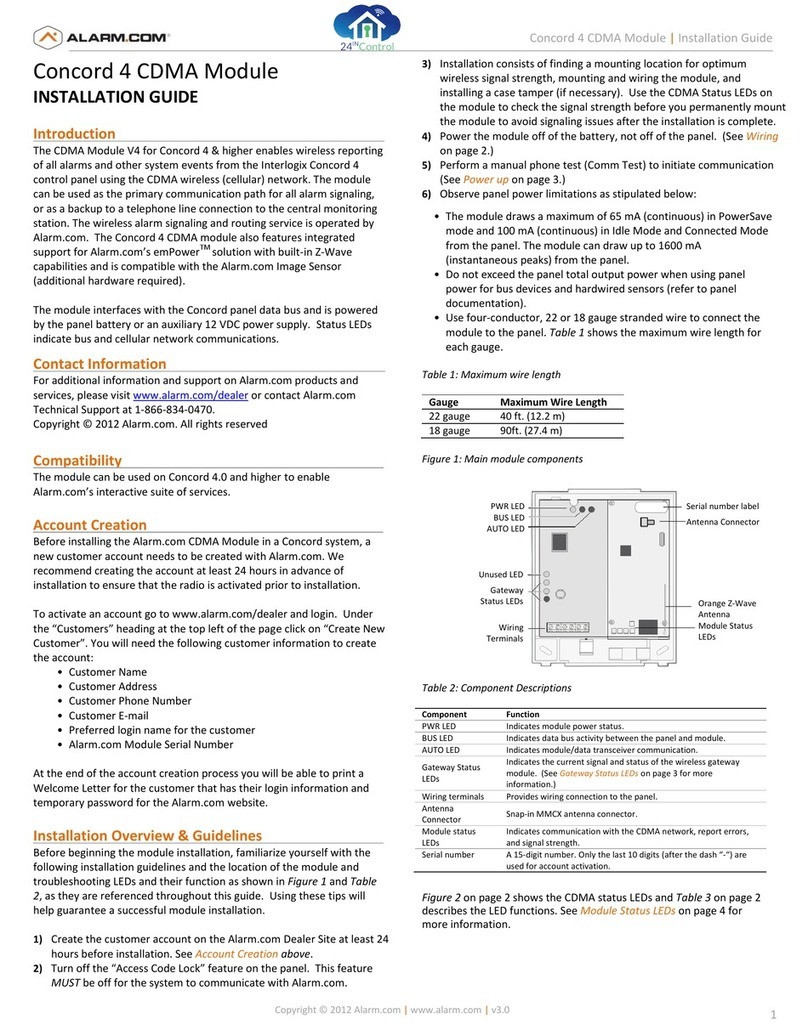 Alarmcom Concord 4 CDM installation guide
