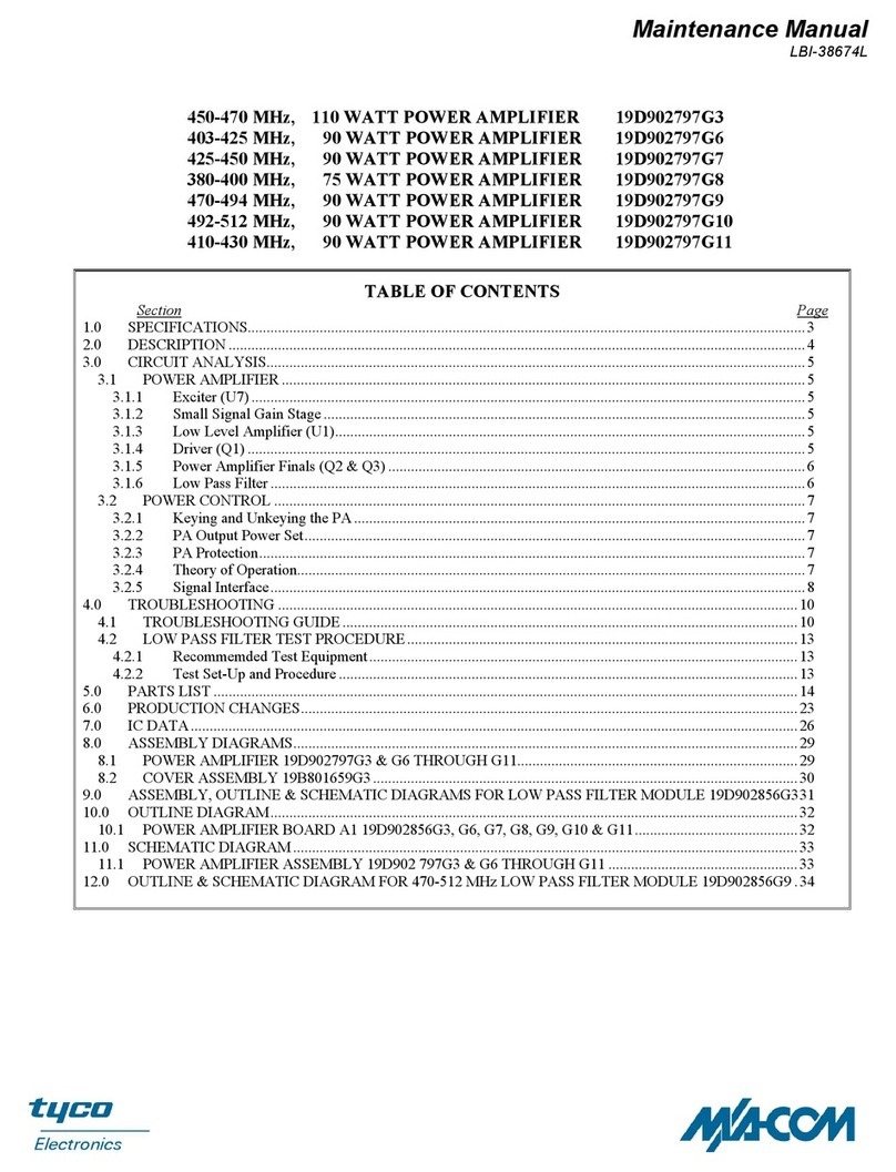 M/A-Com 19D902797G3 Maintenance manual