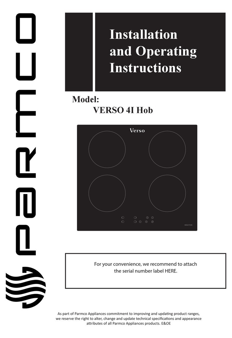 Parmco Verso 4I Hob User manual