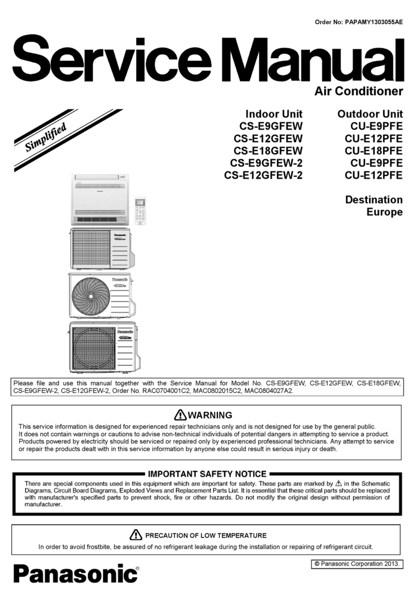 Panasonic CS-E9GFEW Service manual