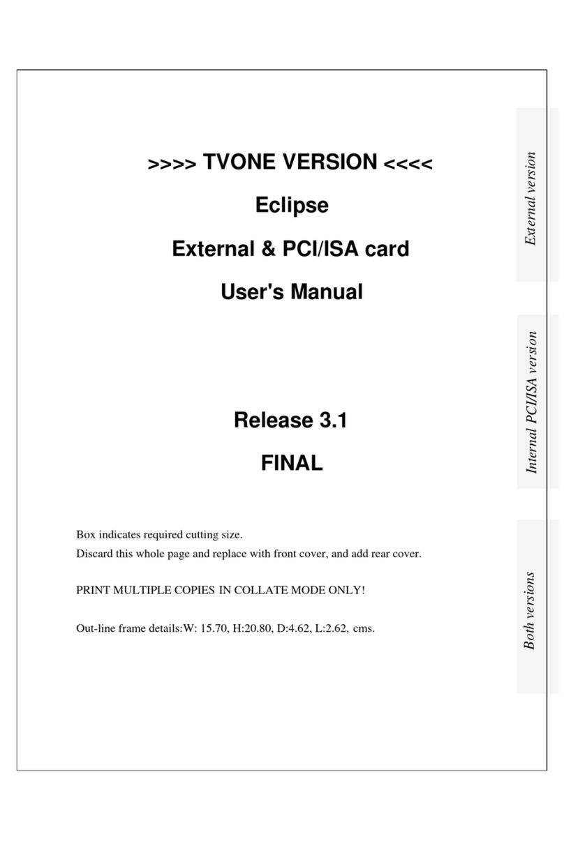 TV One Eclipse CS-450 user manual