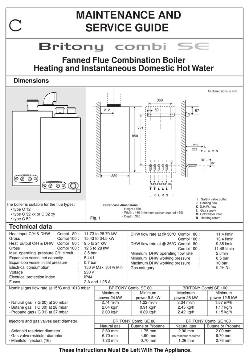 Chaffoteaux & Maury Britony SE 80 L.P.G. Installation and user instructions