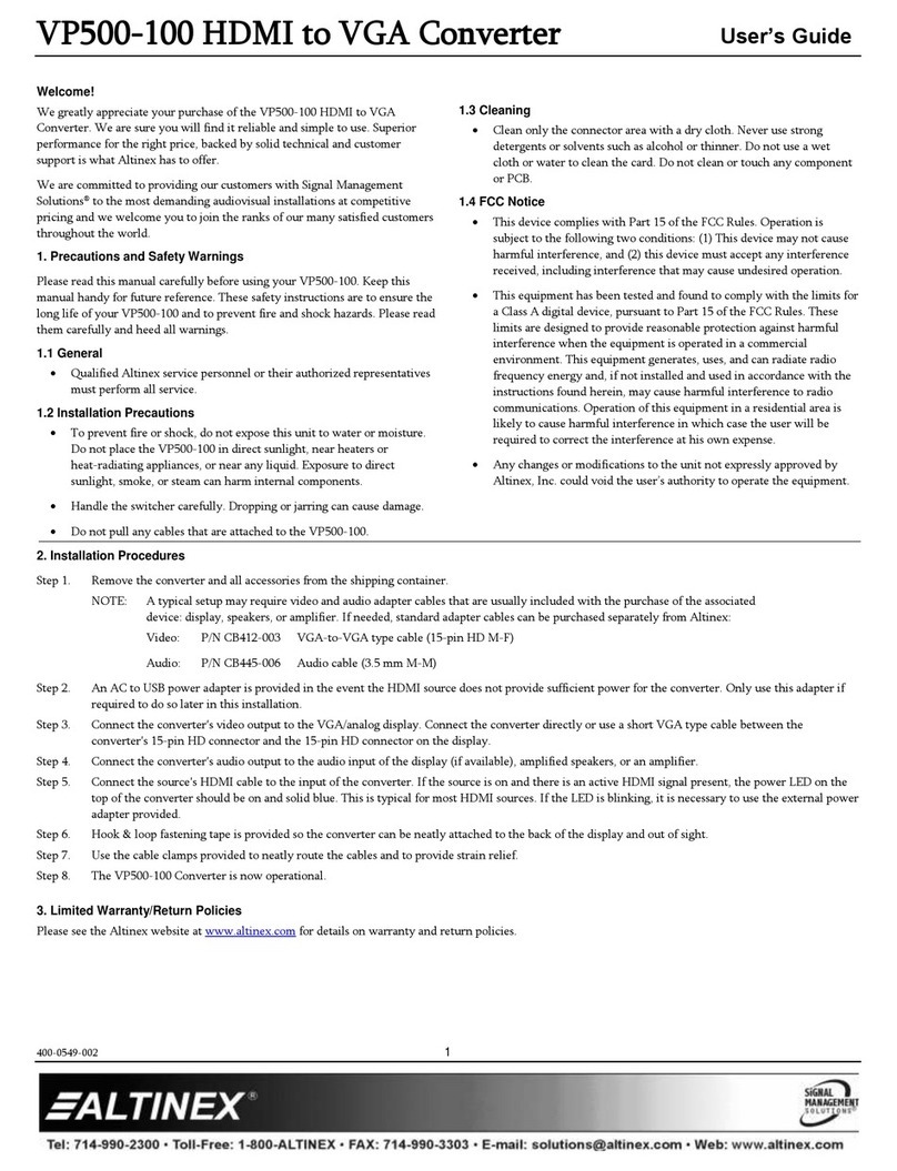 Altinex VP500-100 user guide