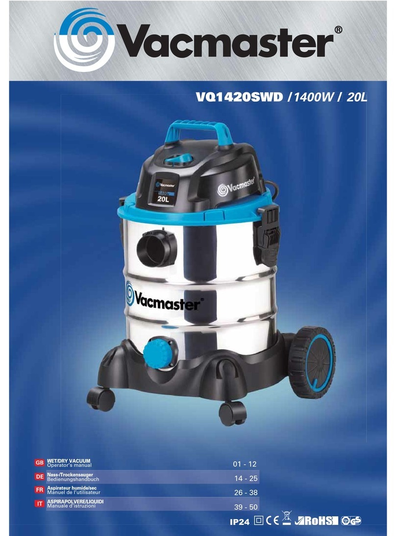 Vacmaster VQ1420SWD Operator's manual