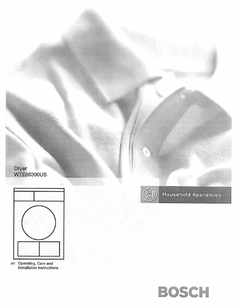 Bosch WTE86300US Operating, care and installation instructions