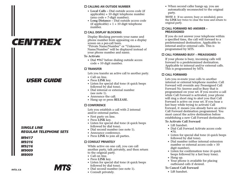 Centrex M9417 User manual