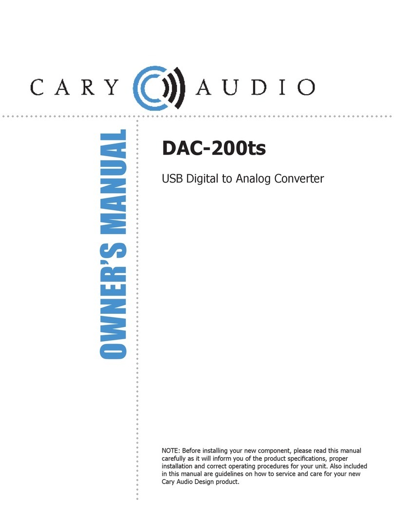 Cary Audio Design DAC-200ts User manual