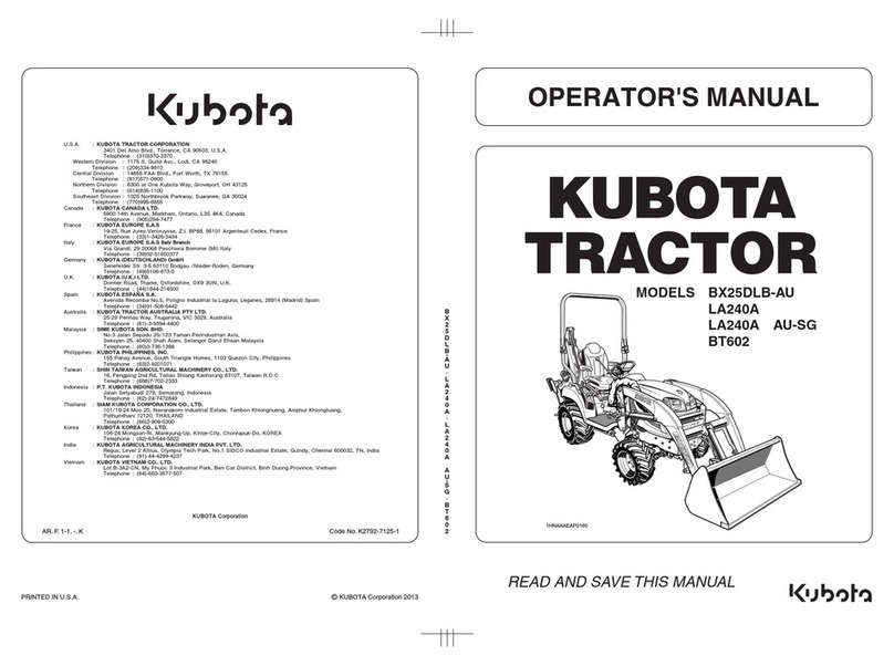 Kubota BX25DLB-AU User manual