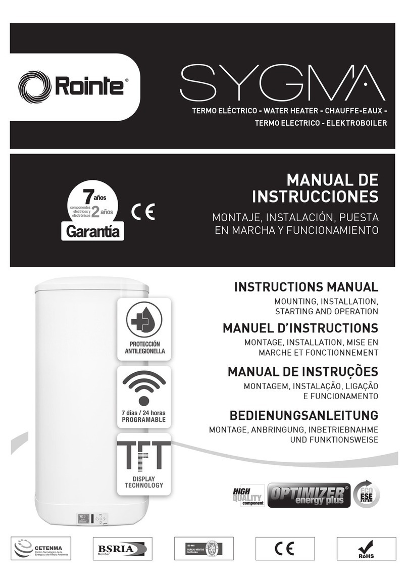 Rointe Sygma SWI050DHW2 instruction manual Rointe Sygma SWI050DHW2 instruction manual