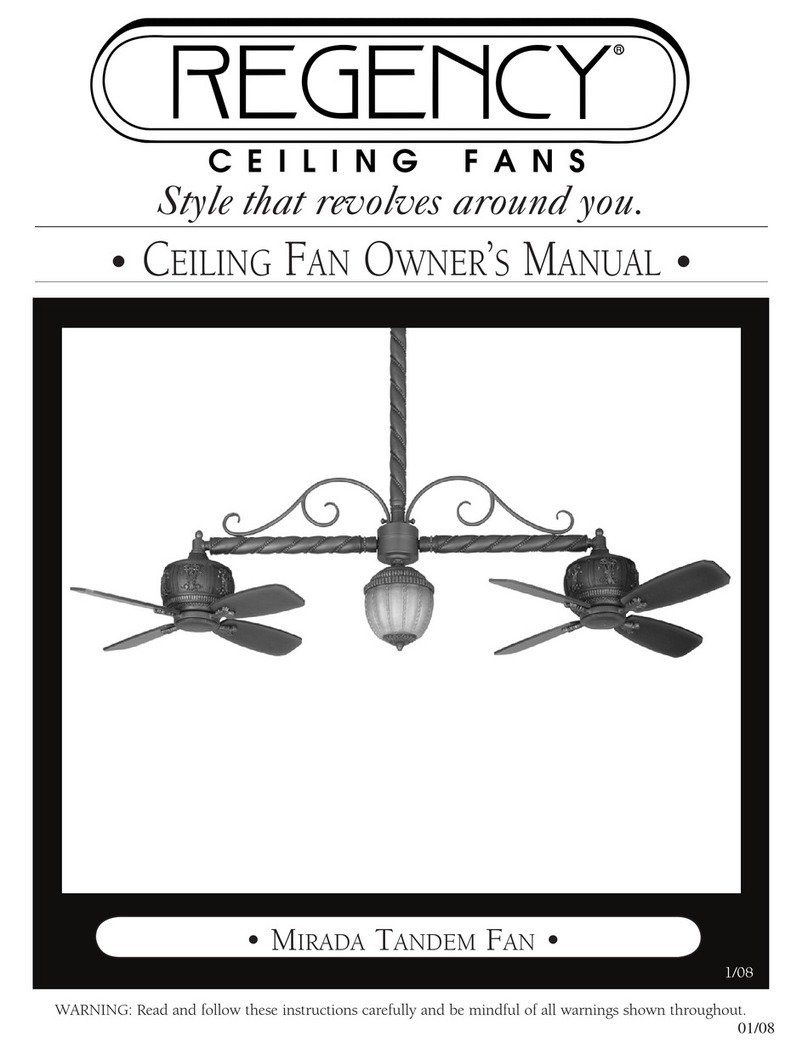 Regency Ceiling Fans Mirada Tandem owner's manual