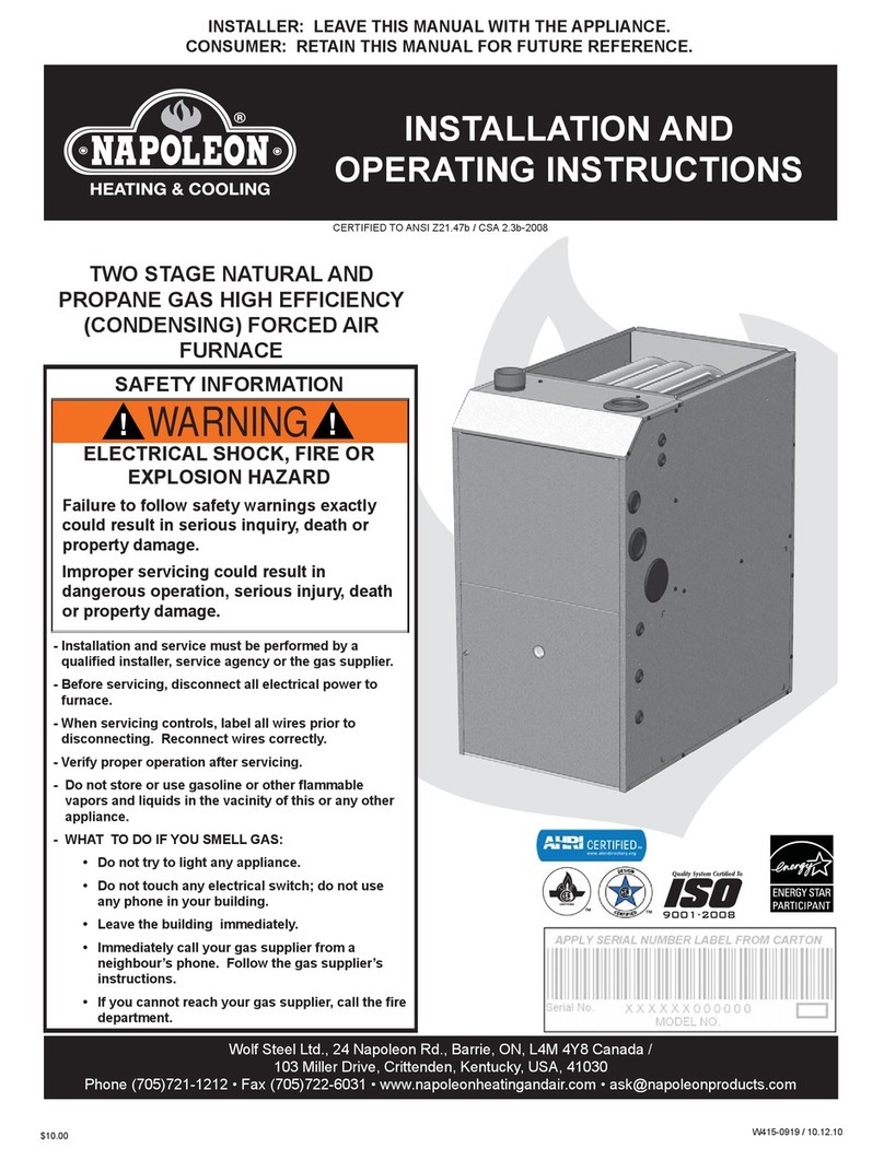 Napoleon 9600 Series Installation and operating instructions