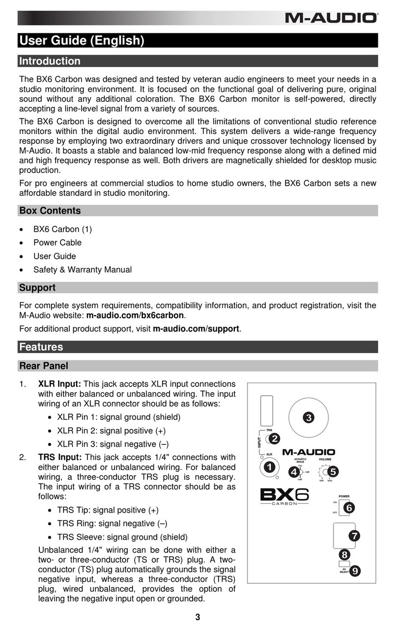 M-Audio BX5 Carbon user guide