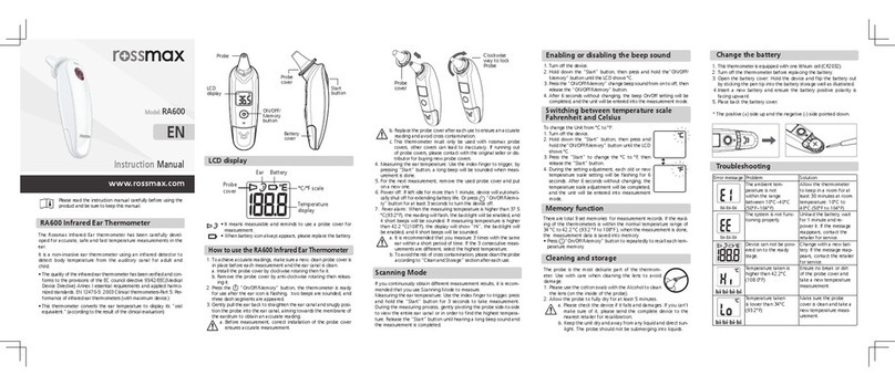 Rossmax RA600 instruction manual