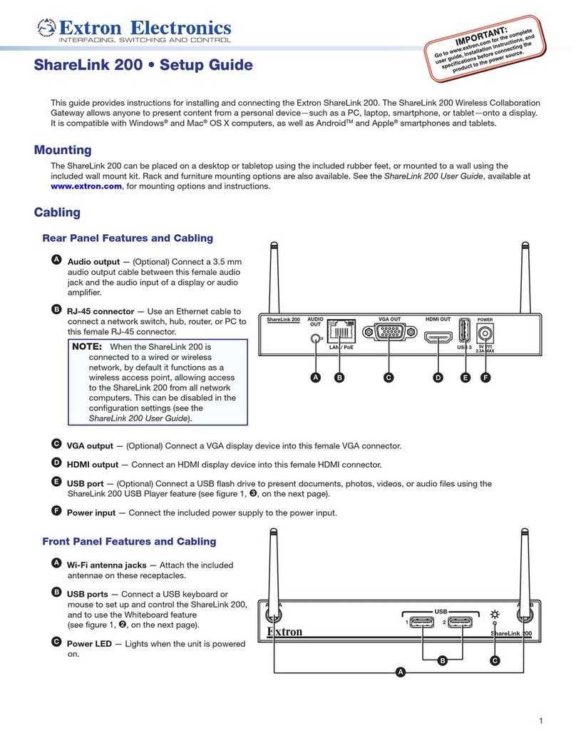 Extron electronics ShareLink 200 Setup guide Extron electronics ShareLink 200 Setup guide