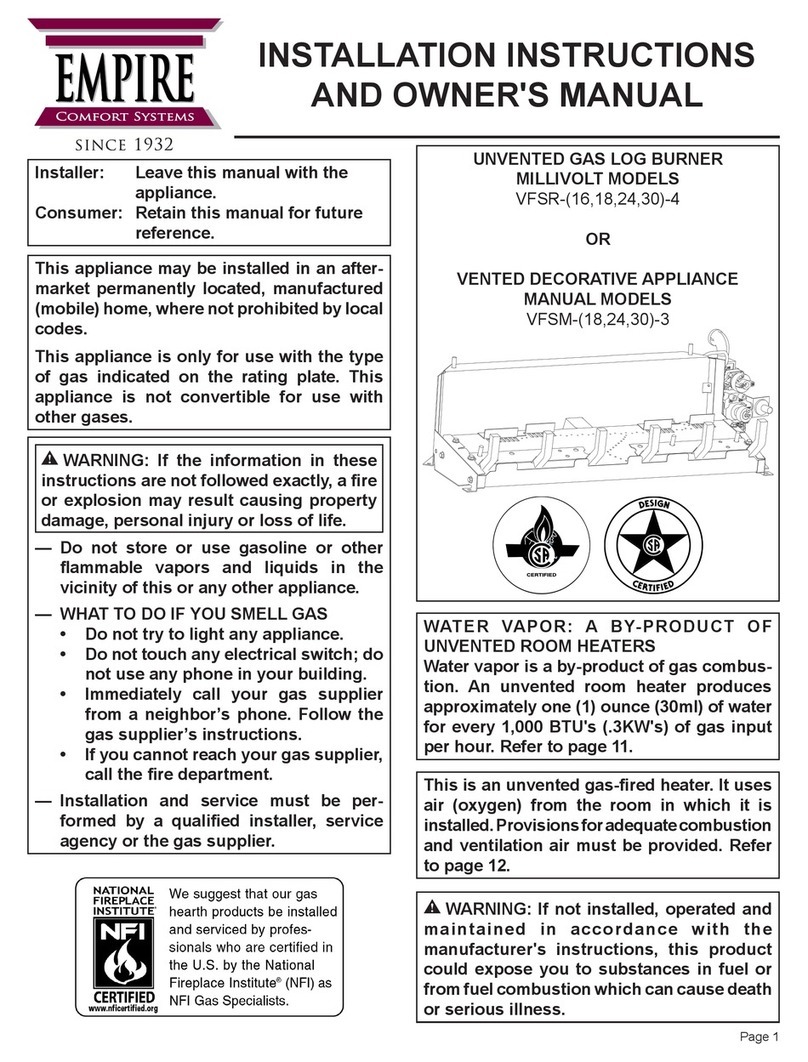 Empire Comfort Systems VFSR-16-4 Installation instructions and owner's manual Empire Comfort Systems VFSR-16-4 Installation instructions and owner's manual