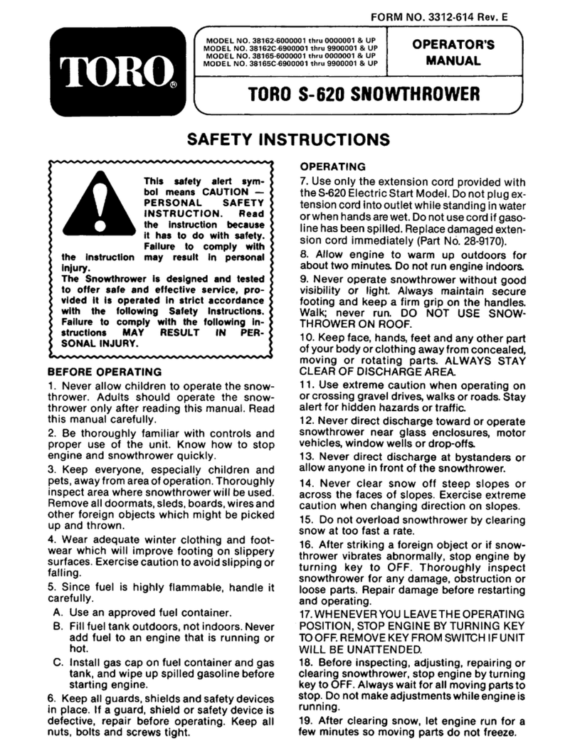 Toro S-620 Operator's manual