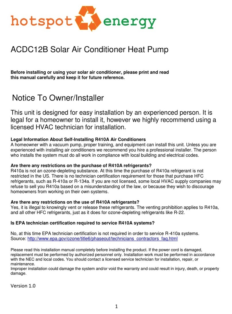 hotspot energy ACDC12B Owner's manual and installation