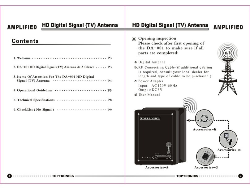 Toptronics DA 001 user manual