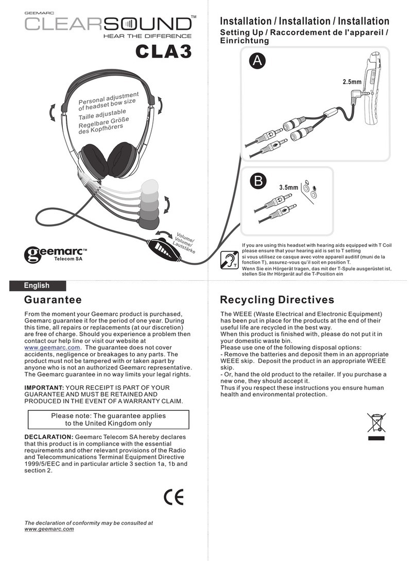 Geemarc CLA3 User manual Geemarc CLA3 User manual