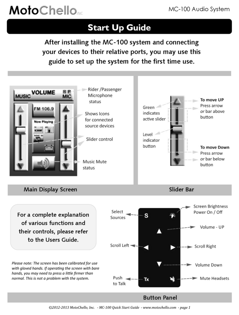 MotoChello MC-100 Startup guide