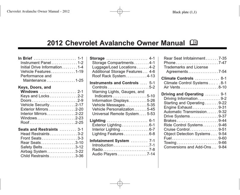 Chevrolet 2012 Avalanche owner's manual