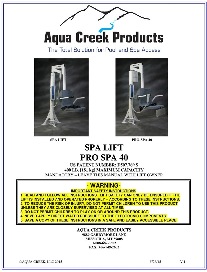 Aqua Creek SPA LIFT User manual