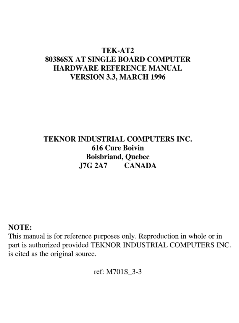 Teknor Industrial Computers TEK-AT2 Hardware reference manual