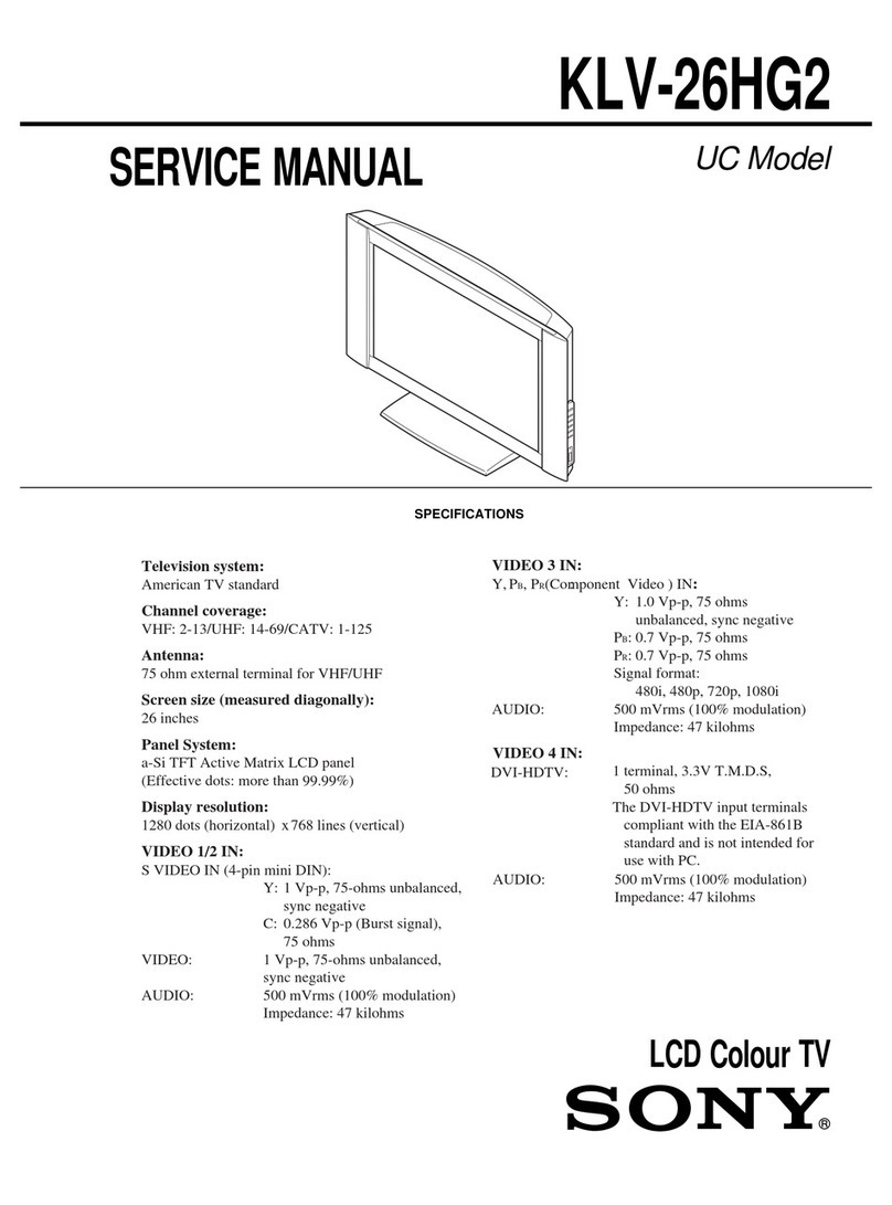 Sony WEGA KLV 26HG2 Service manual