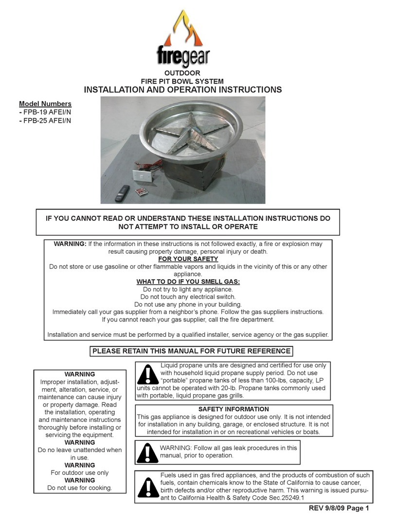 Firegear FPB-19 AFEI/N User manual