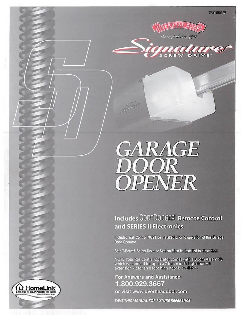 Overhead door Signature Screw Drive Operator's manual
