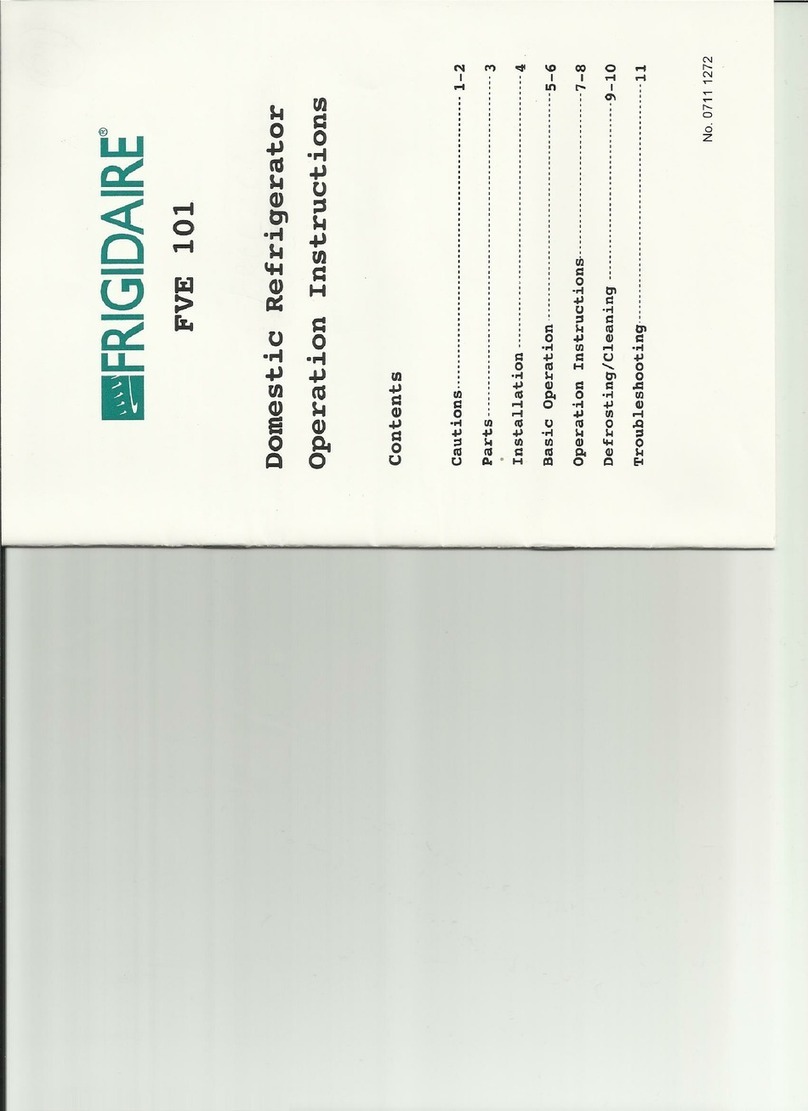 Frigidaire FVE 101 operation instruction