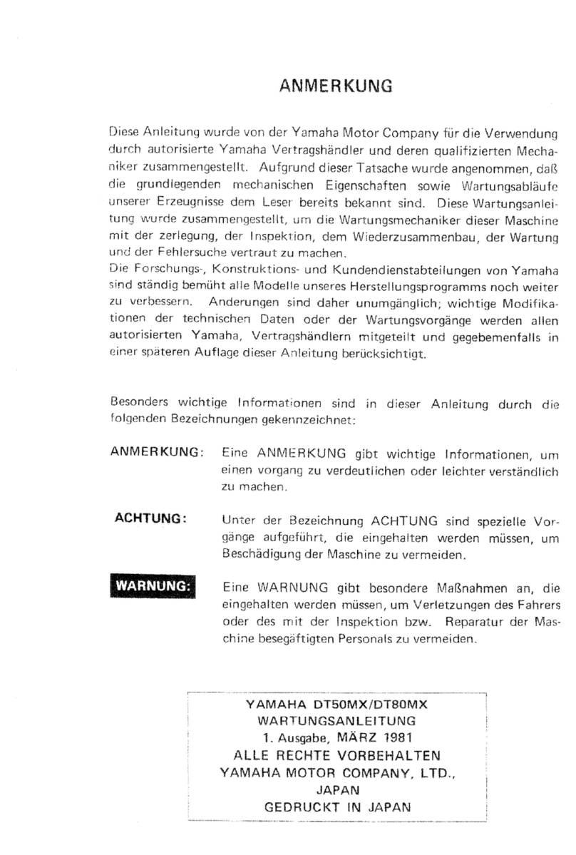 Yamaha DT80MX User manual