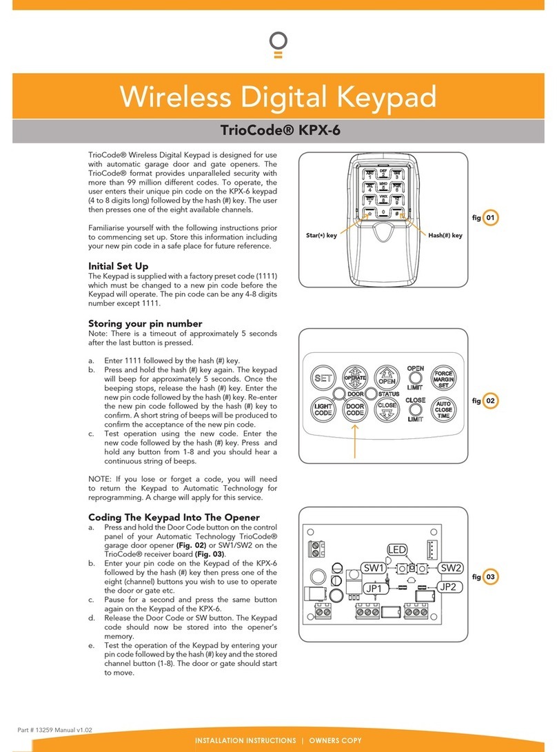 TrioCode KPX-6 installation instructions