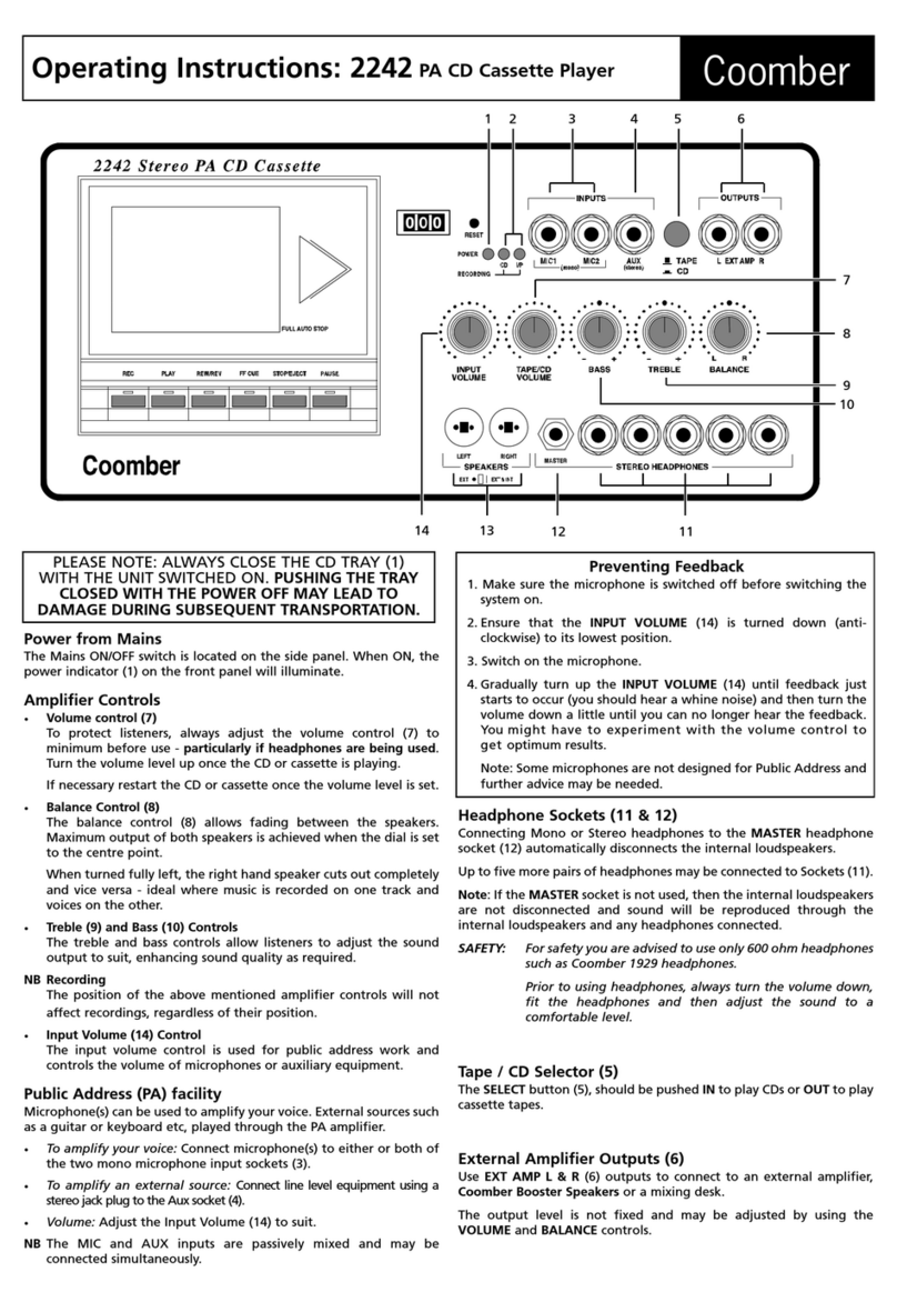 Coomber 2242 User manual Coomber 2242 User manual