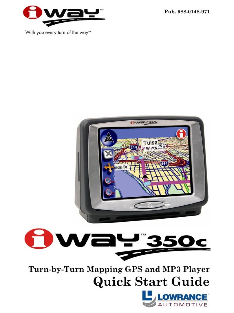 Lowrance Electronics iWAY 350c quick start guide