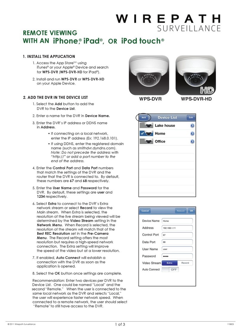 Wirepath Surveillance WPS-DVR User manual Wirepath Surveillance WPS-DVR User manual