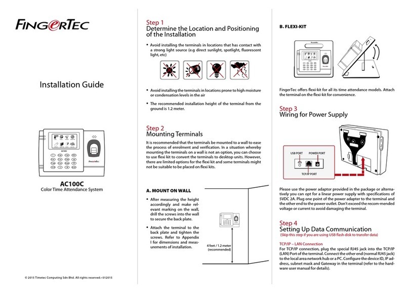 FingerTec AC100C installation guide
