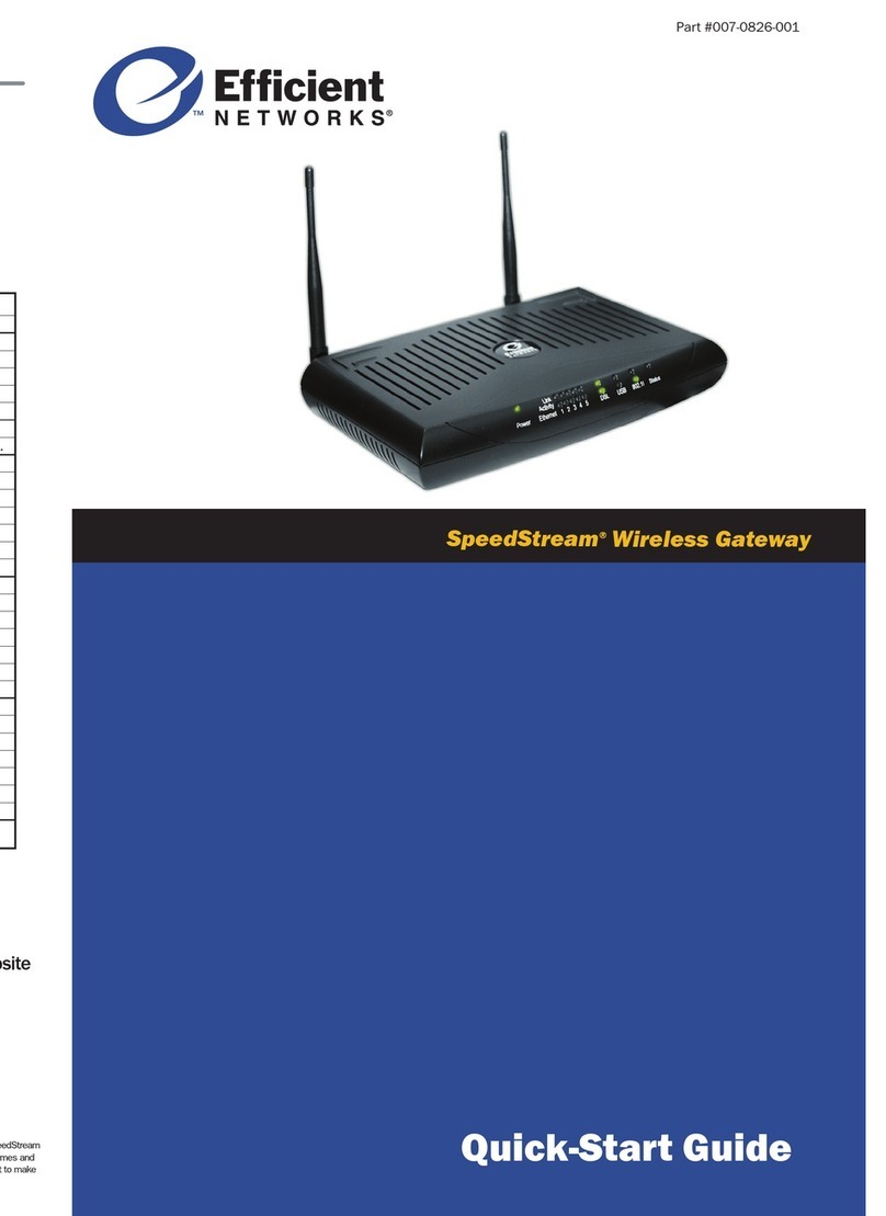 Efficient Networks SpeedStream 007-0826-001 quick start guide