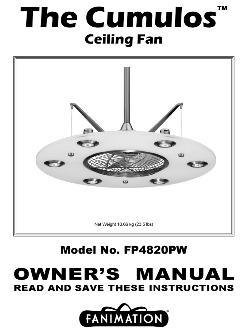 Fanimation FP4820PW The Cumulos User manual Fanimation FP4820PW The Cumulos User manual
