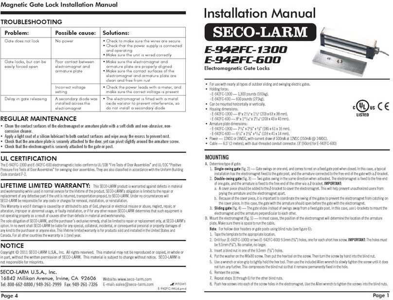 SECO-LARM E-942FC-1300 User manual