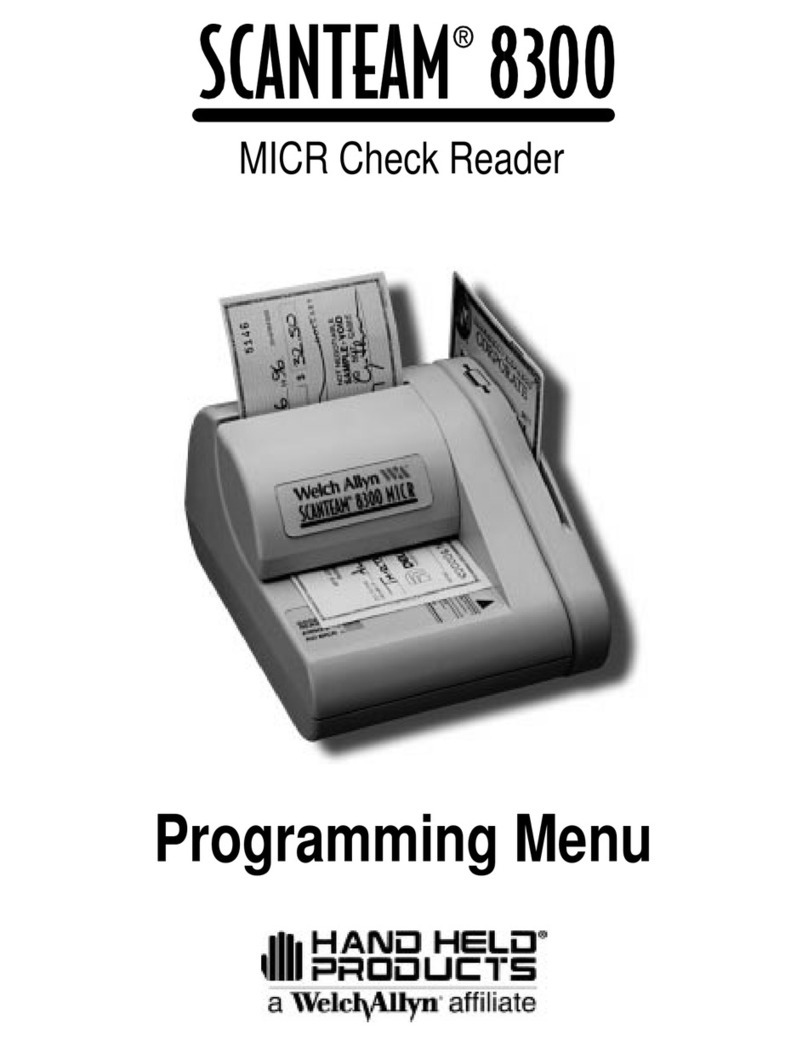 Welch Allyn SCANTEAM 8300 Programming menu
