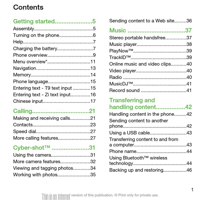 Sony Ericsson C903U Cyber-shot User manual