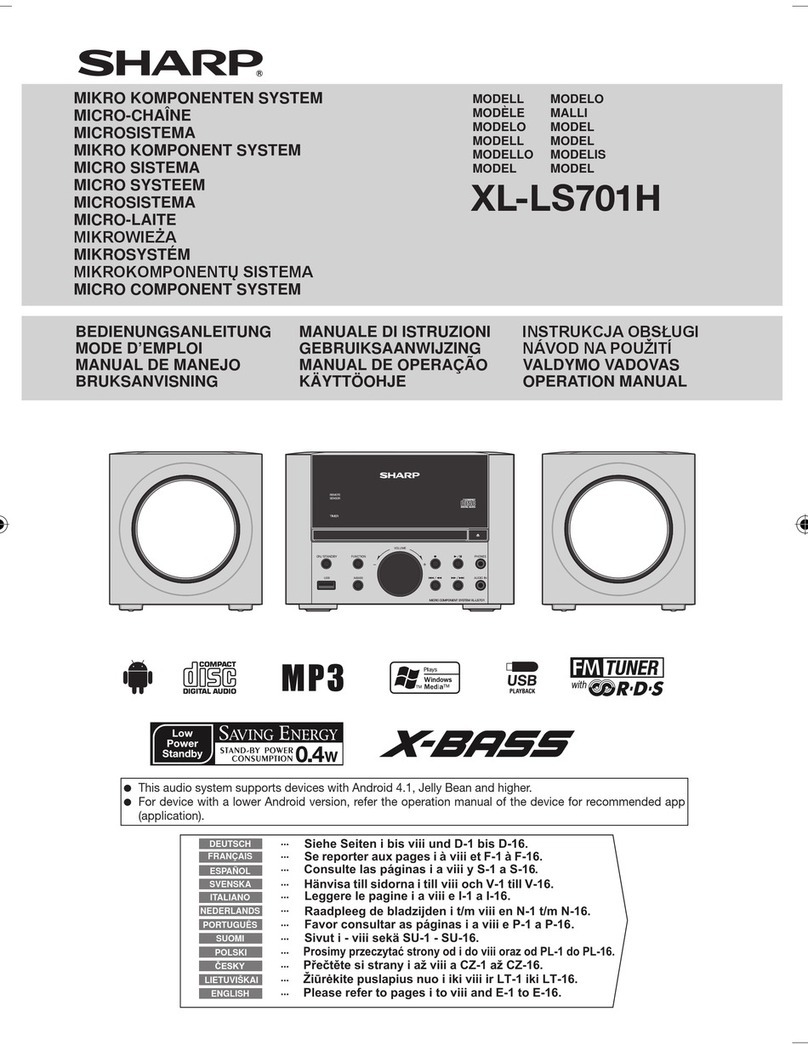 Sharp XL-LS701H Operation manual