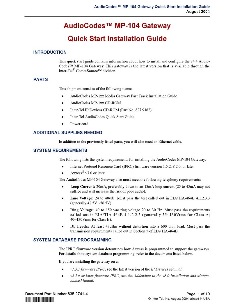 AudioCodes MP-104 Instruction Manual