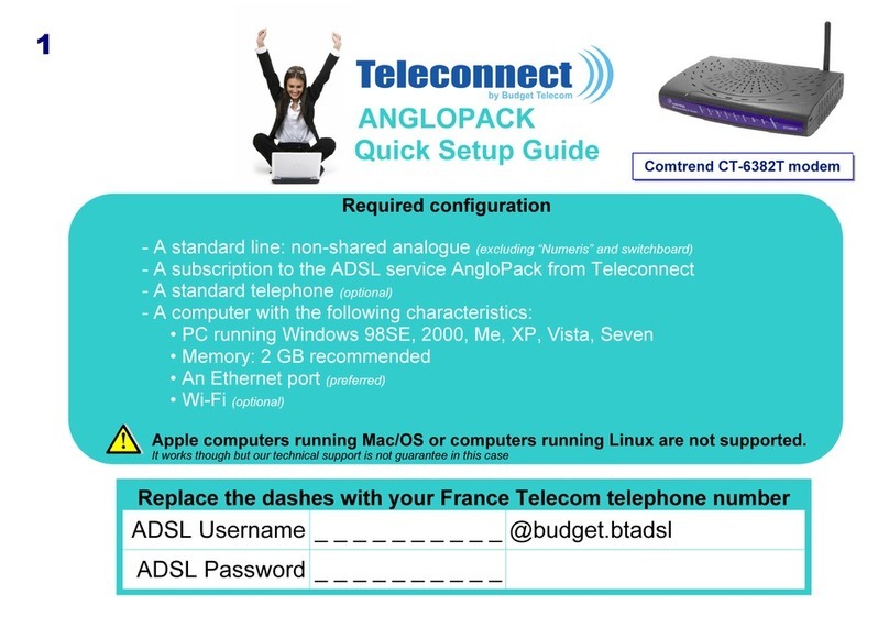 Teleconnect Comtrend CT-6382T Quick setup guide