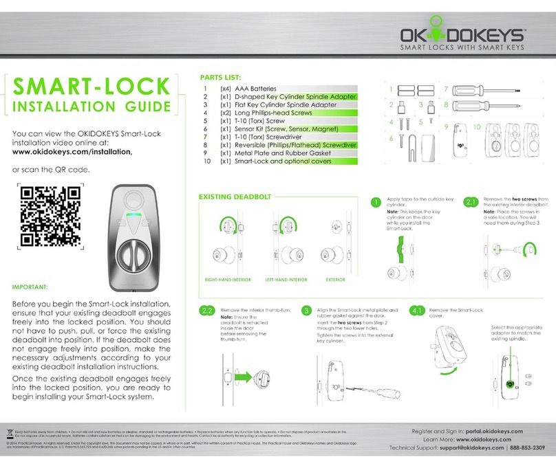 okidokeys Smart Lock installation manual