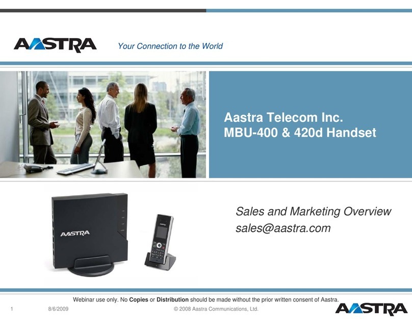 Aastra MBU 400 manual