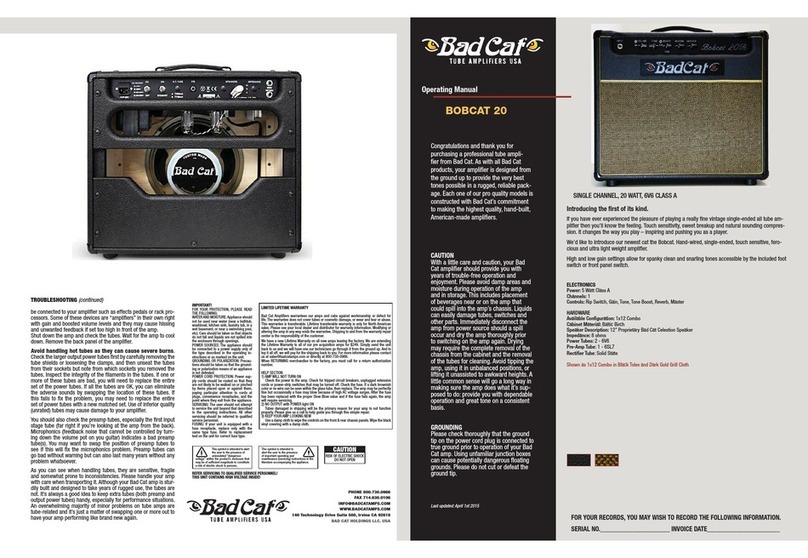 Bad Caf BOBCAT 20 operating manual