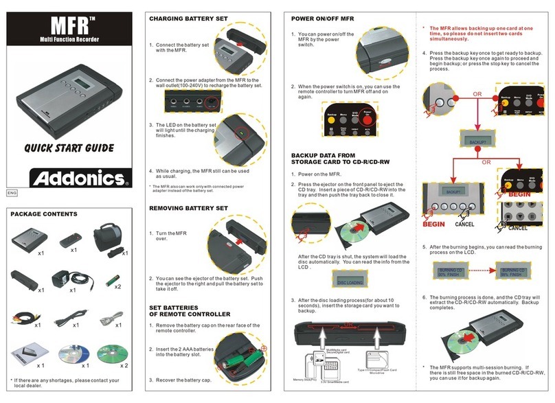 Addonics Technologies MFR quick start guide