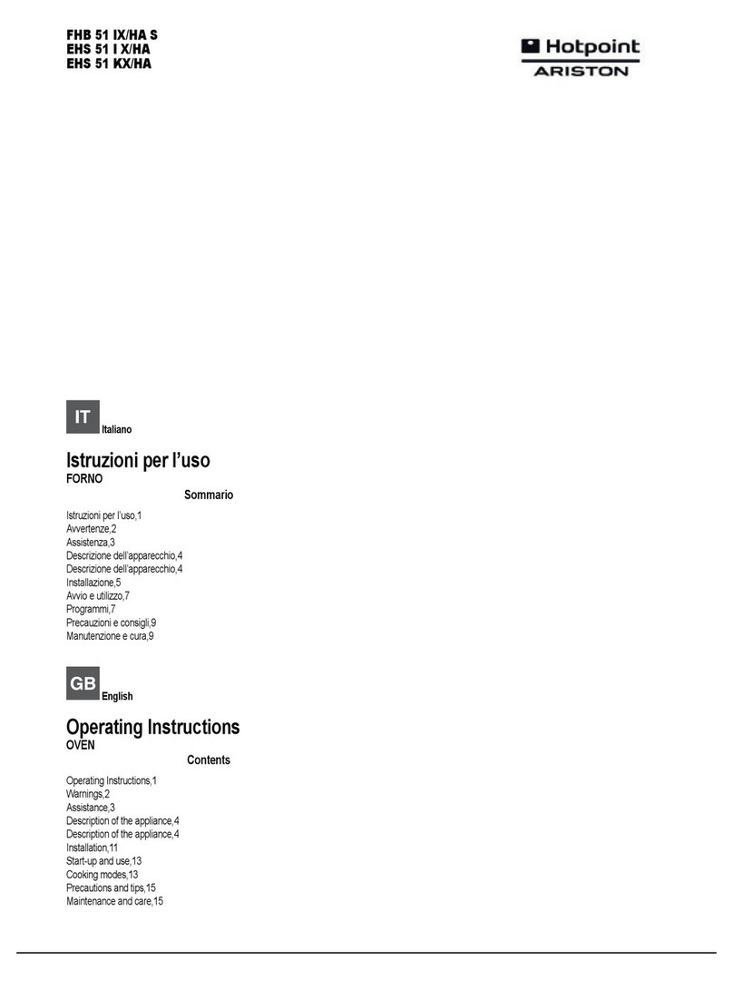 Hotpoint Ariston FHB 51 IX/HA S operating instructions
